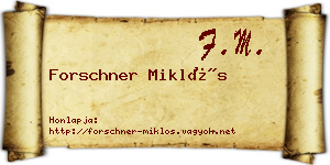 Forschner Miklós névjegykártya